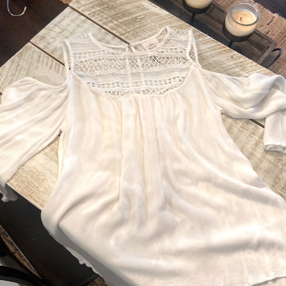 Womens Cold Shoulder Linen Top